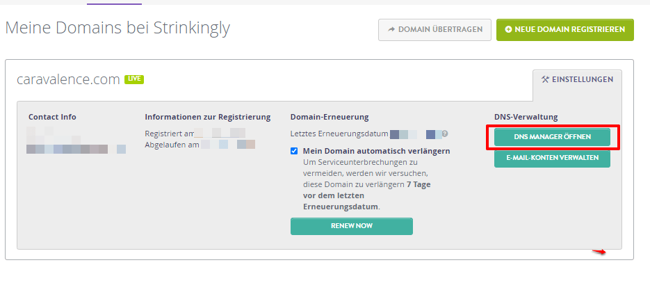 DNS-Manager öffnen DNS-Manager öffnen